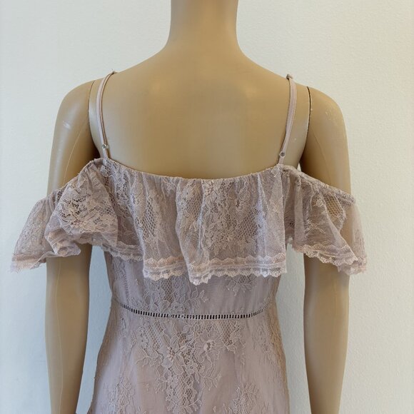 ASTR the Label Blush Lace Cold-Shoulder Maxi Dress - Size L - Picture 6 of 7
